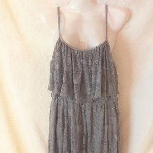 Gray Lace High Low Dress Size medium